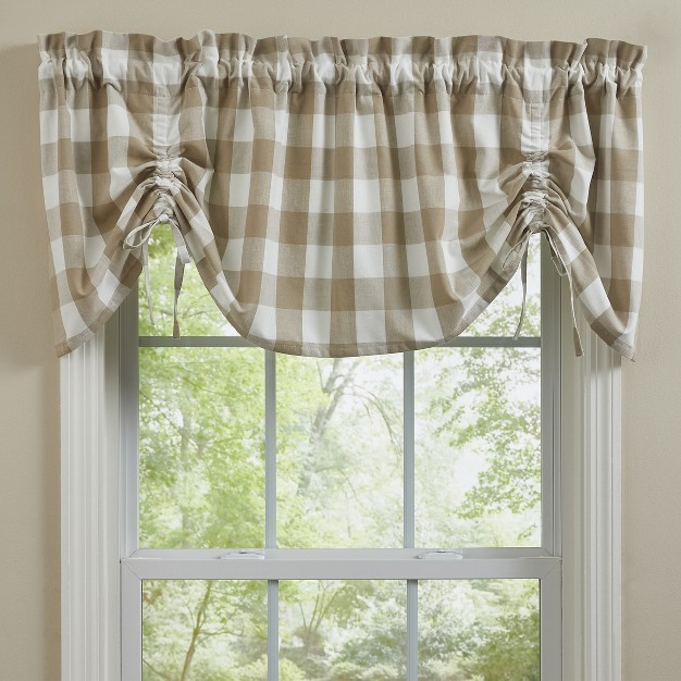 Park Designs Beige Buffalo Check Lined Farmhouse Valance 20x60