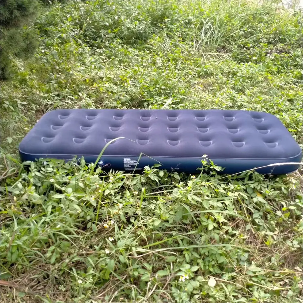 Customized PVC flocking inflatable bed outdoor moisture proof inflatable mattress