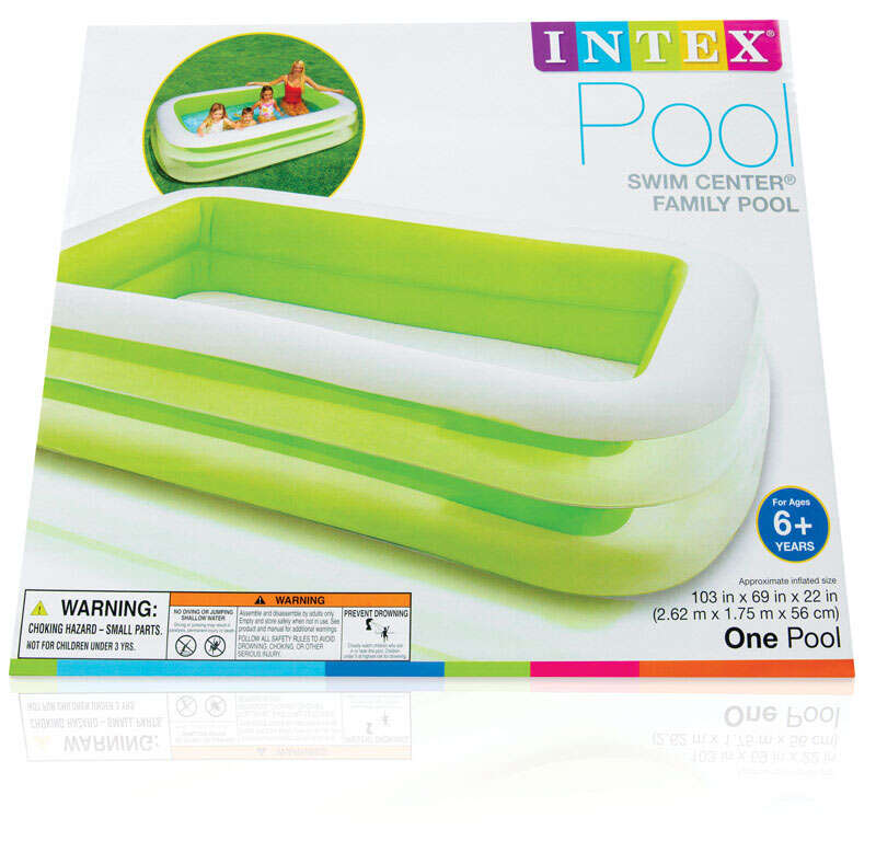 Intex 203 gal Rectangular Plastic Inflatable Pool 22 in. H X 69 in. W X 103 in. L