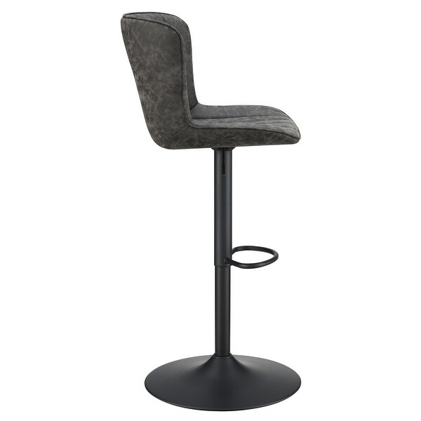 OS Home and Office Furniture Kirkdale Adjustable Stool 2-Pack in Charcoal Faux Leather