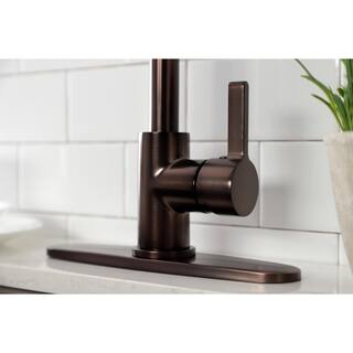 Kingston Brass Continental Single-Handle Deck Mount Pre-Rinse Pull Down Sprayer Kitchen Faucet in Oil Rubbed Bronze HLS8675CTL