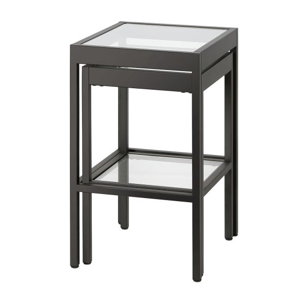 Alexis Rectangular and Square Nested Side Table in Blackened Bronze