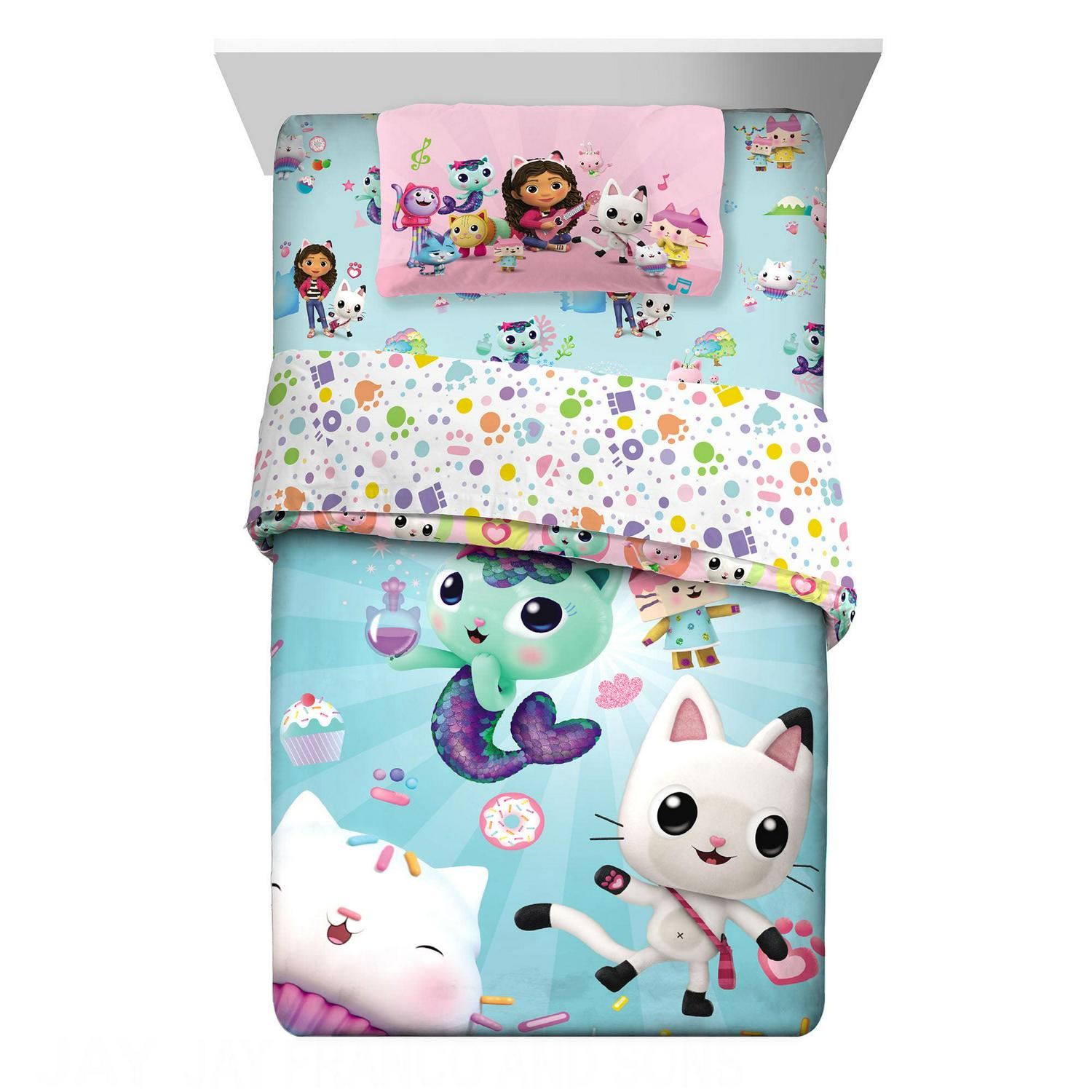 Gabby8217s Dollhouse Kids Twin Full Bed in a Bag Comforter and Sheets Pink and Blue DreamWorks  Crowdfused