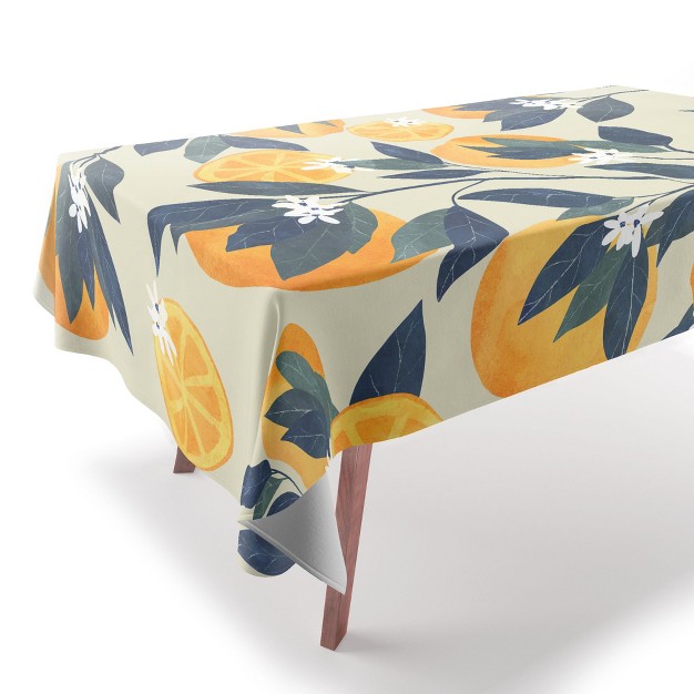 El Buen Limon Oranges Branch And Flowers Tablecloth deny Designs