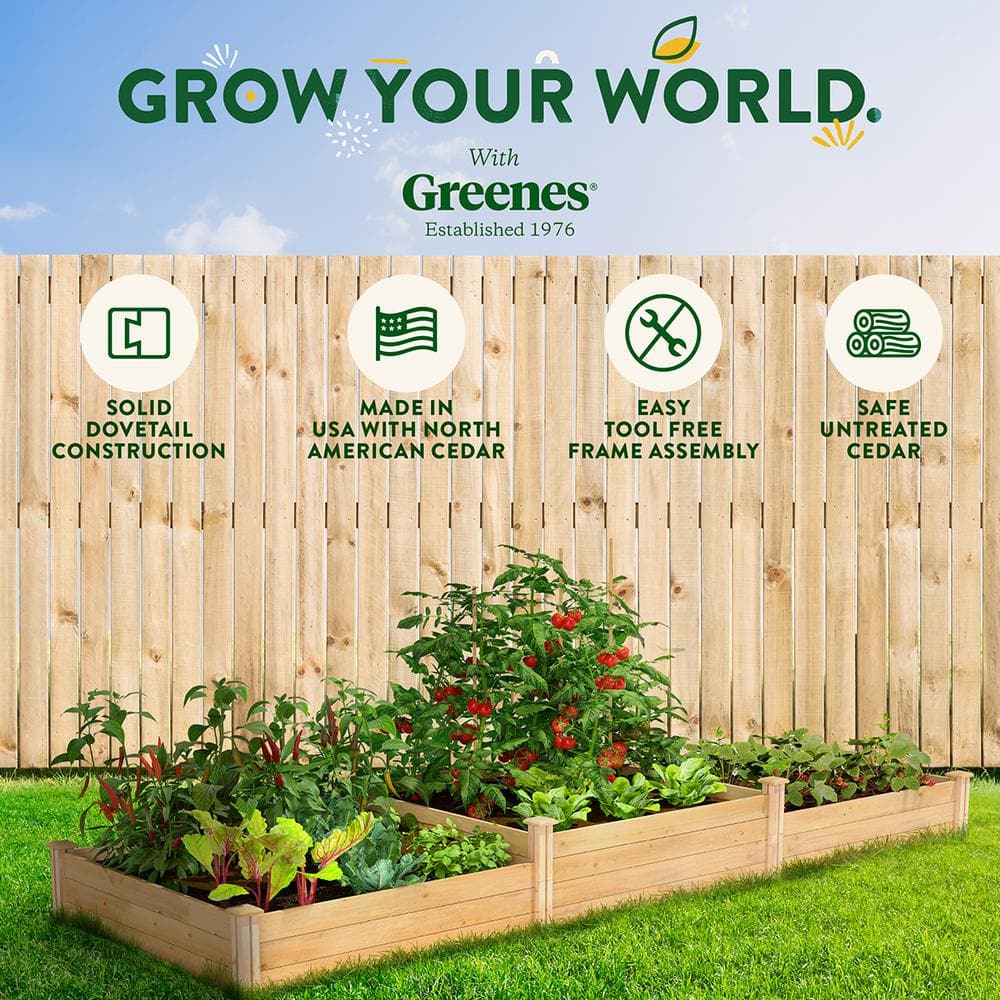 Greenes Fence 4 ft. x 12 ft. Tall Tiers Original Cedar Raised Garden Bed RC4T8S34B