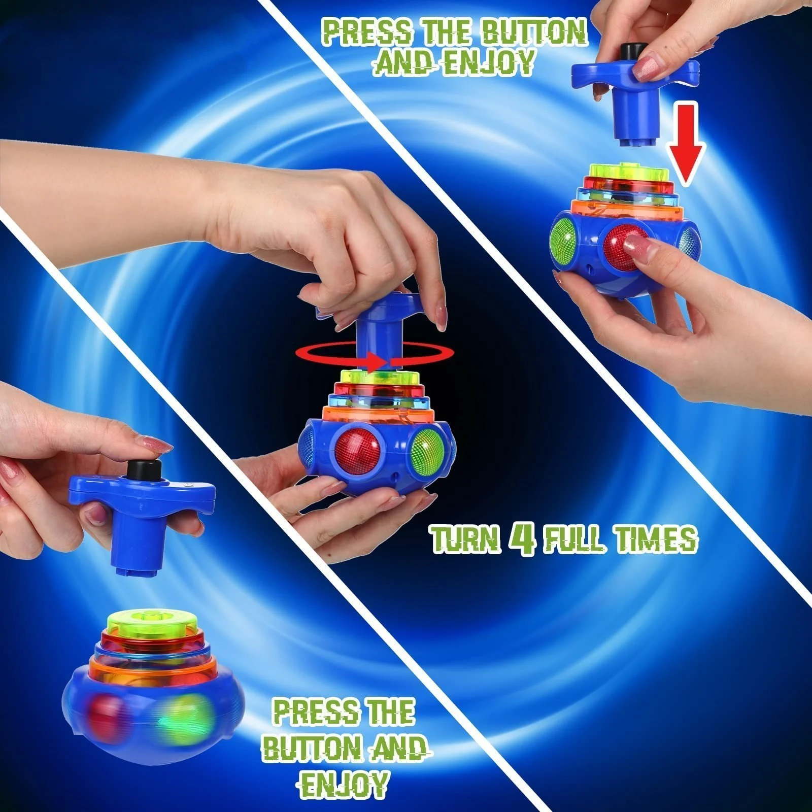 🔥BIG SALE - 48% OFF🔥 Music Flashing Spinners Toy With Launcher