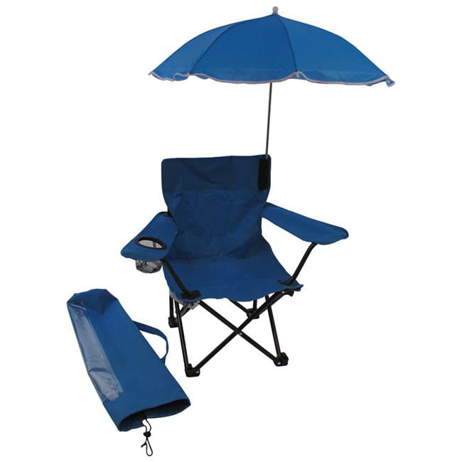 Folding Camp Chair with Umbrella - Blue