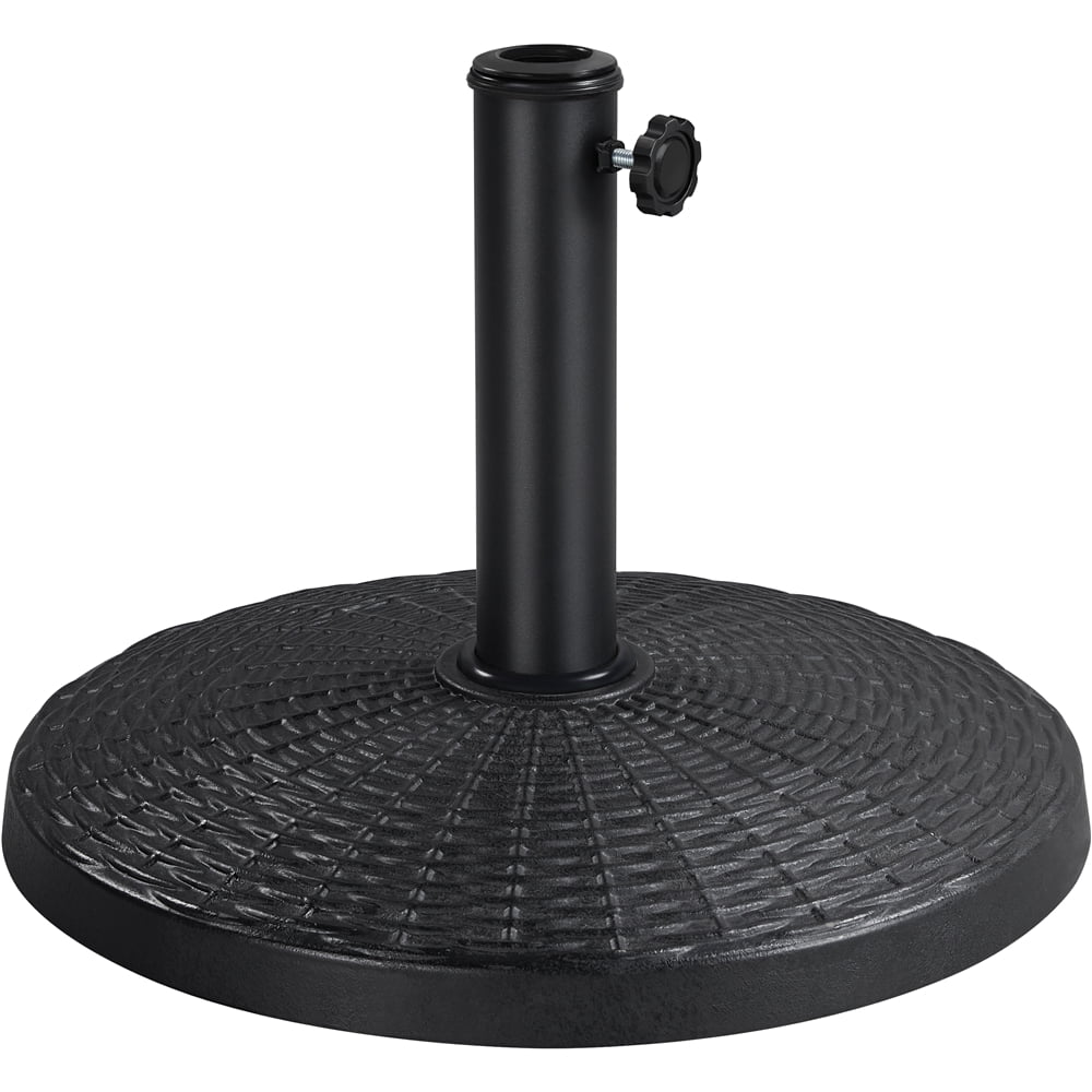 SmileMart 23lbs Metal Patio Market Umbrella Base for Outdoors, Black