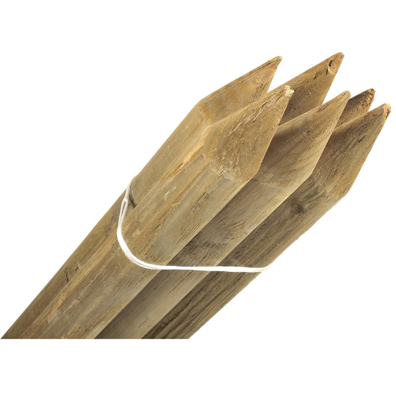 8' Hardwood Lodge Pole Stakes， 6PK