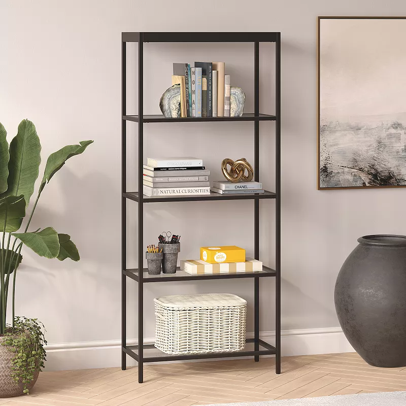 Finley and Sloane Alexis Wide Rectangular 4-Shelf Bookcase