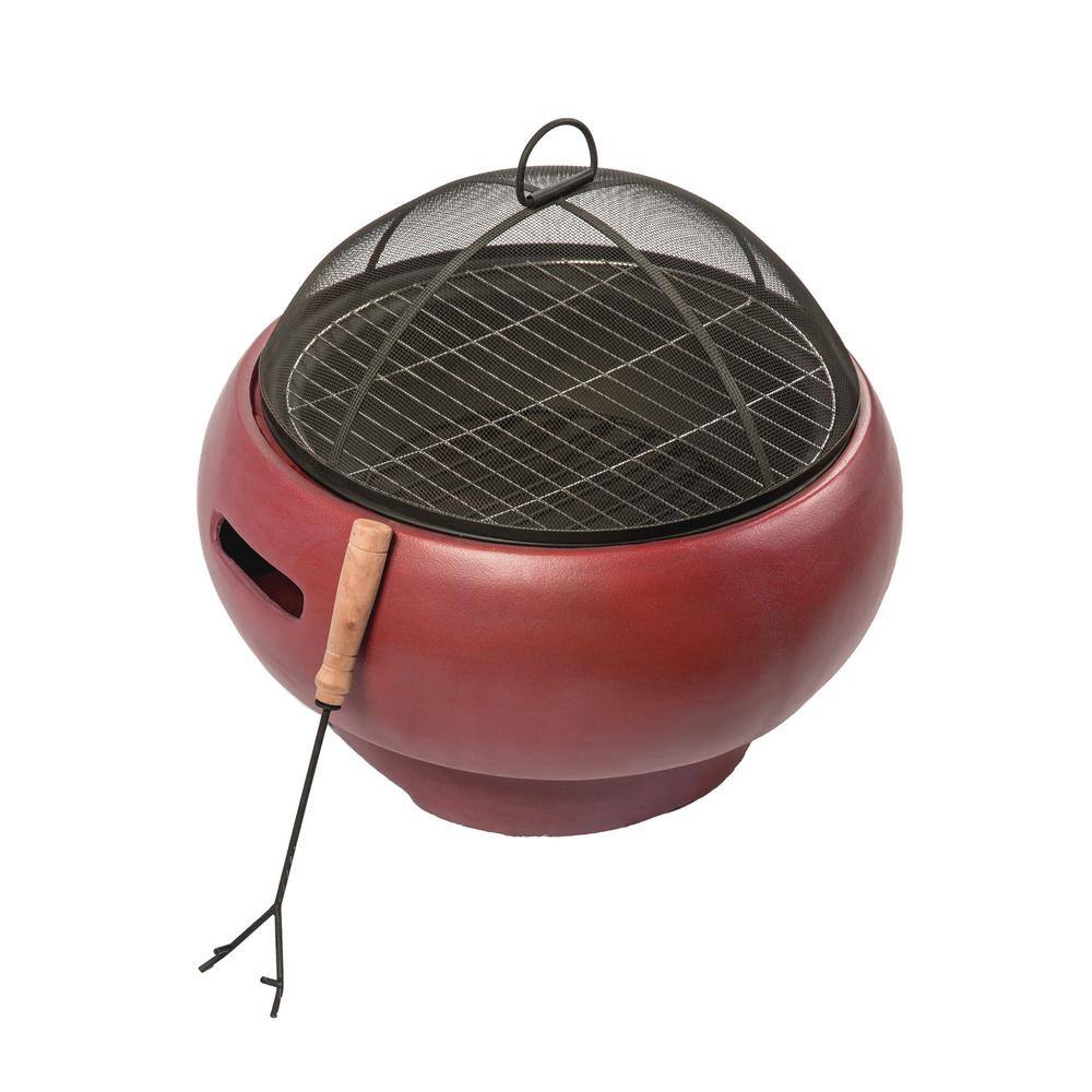 Teamson Home 22 in. W Maroon Outdoor Concrete Wood Burning Fire Pit HR17501AC