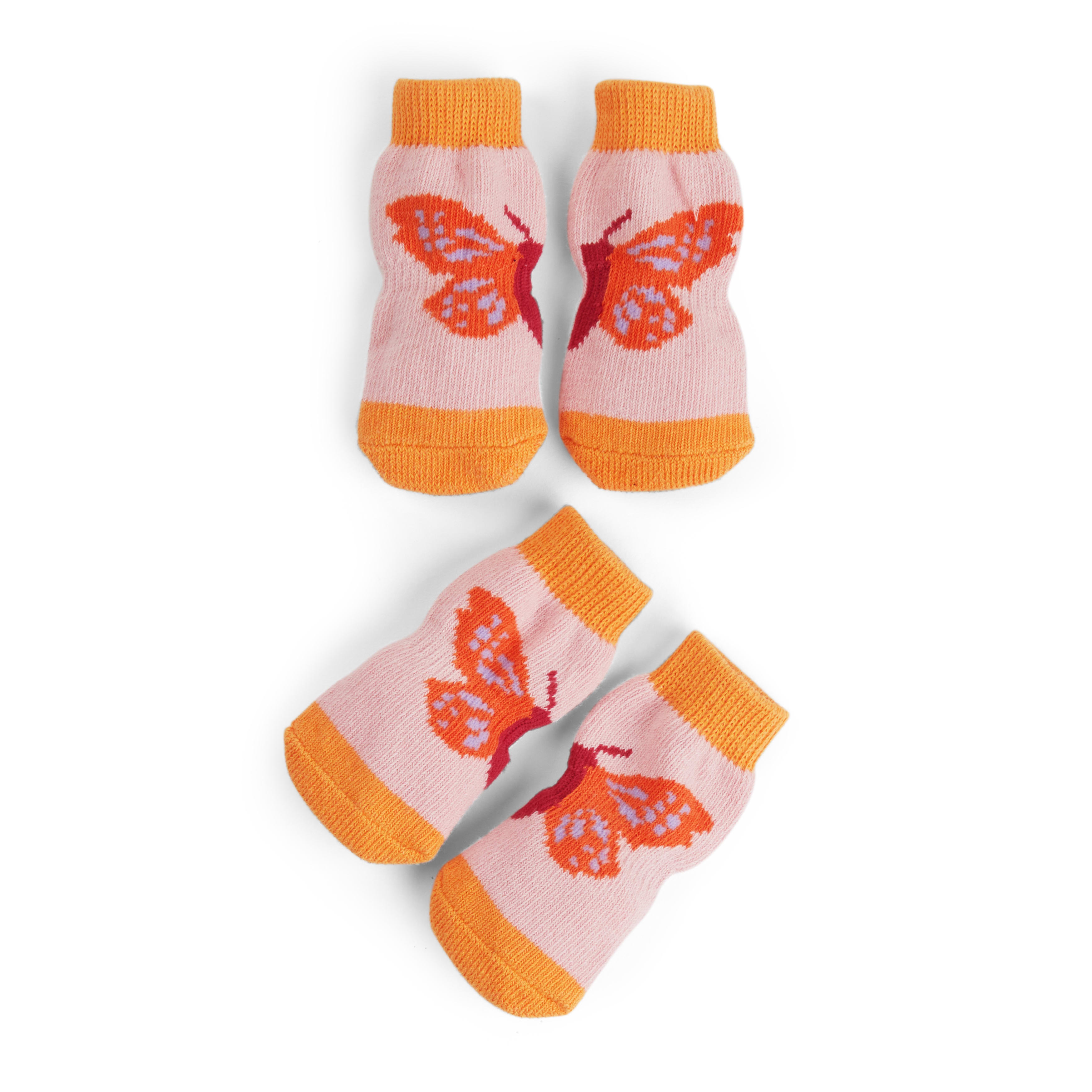 YOULY Butterfly Stripe Dog Sock， Small