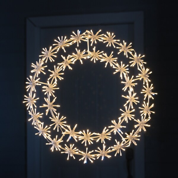 Illuminating 456 LED White Metal Snowflake Garland Light