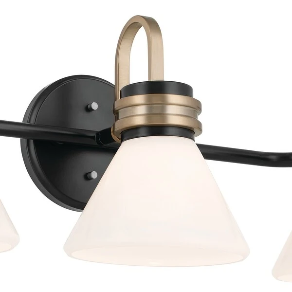 Kichler Lighting Farum 26 in. 3-Light Black with Champagne Bronze Vanity Light