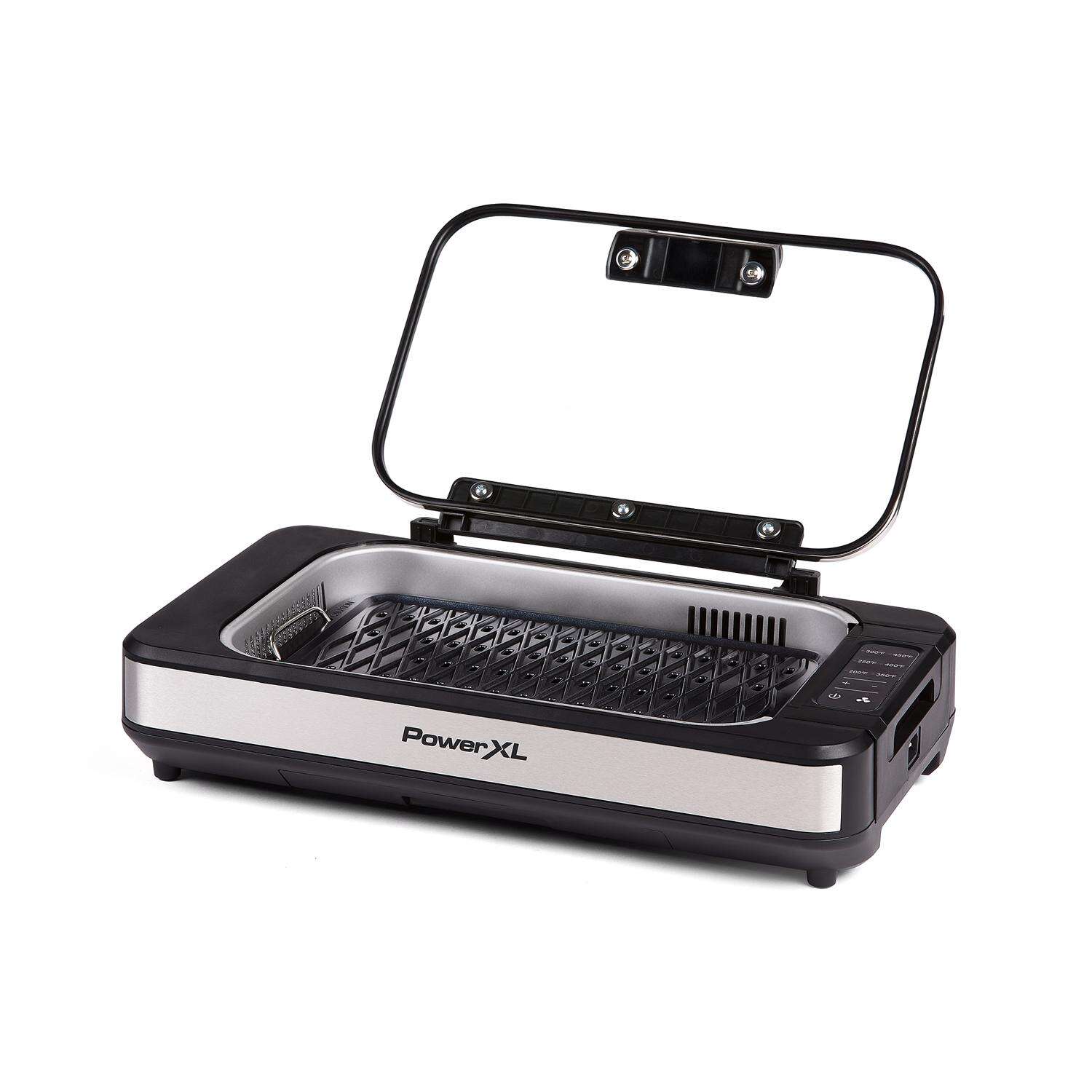 Power XL Black/Silver Metal Nonstick Surface Indoor Grill 13.75 in.