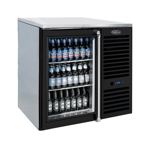 Krowne Metal BS36R-GSS Back Bar Cooler， Glass Door with Black Frame， S/S Top and Sides