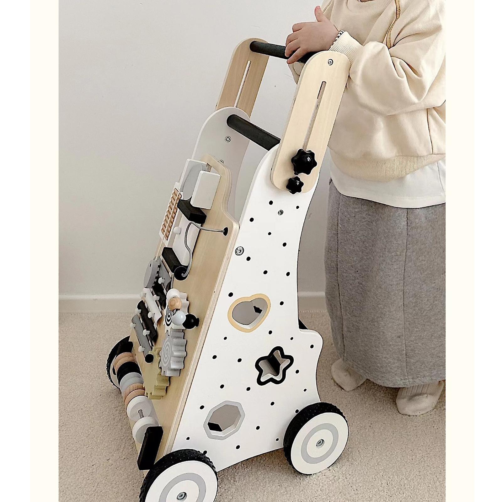 2 In1 Baby Steps Walker Sensory Toy Wood Busy Board For Newborns Gift Babies