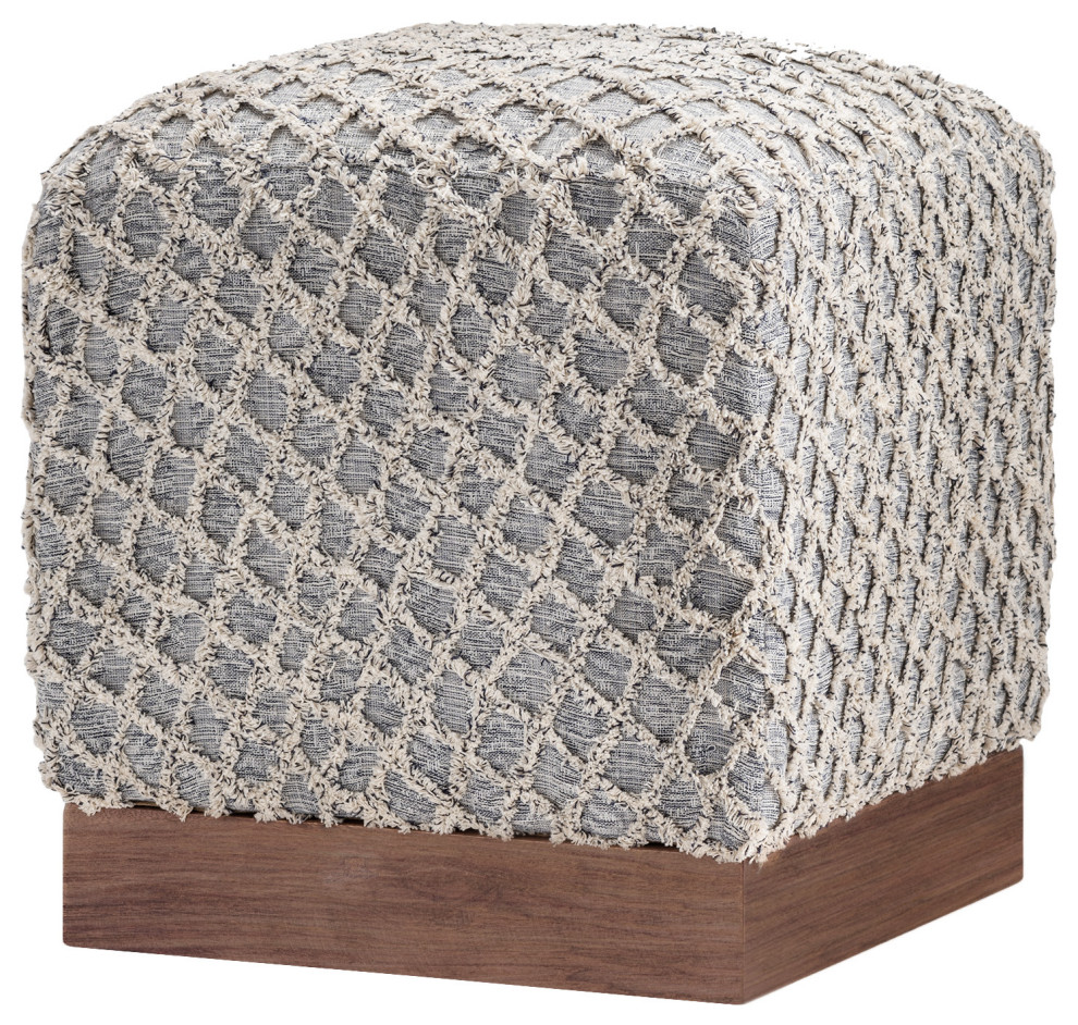 Lauren Fabric Wooden Stool   Scandinavian   Footstools And Ottomans   by Crestview Collection  Houzz