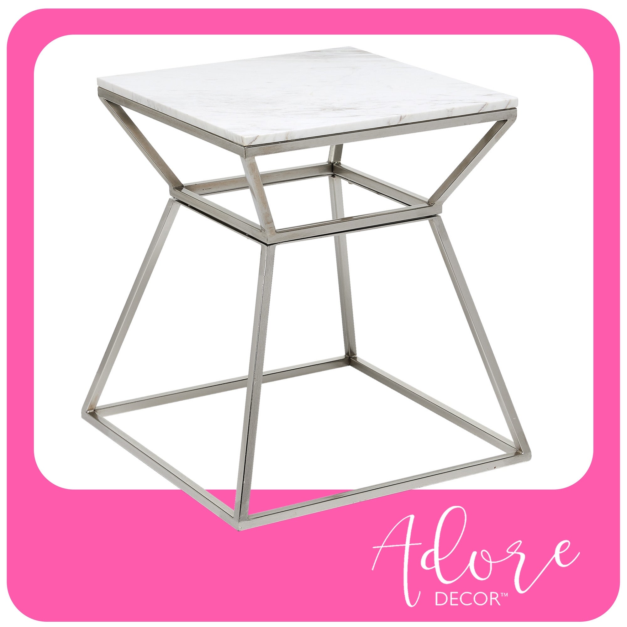 Adore Decor Audrey Marble Side Table