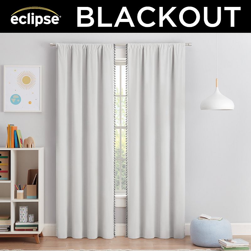 eclipse Kids Kaylee Tassel 2-Window Blackout Curtain Panels