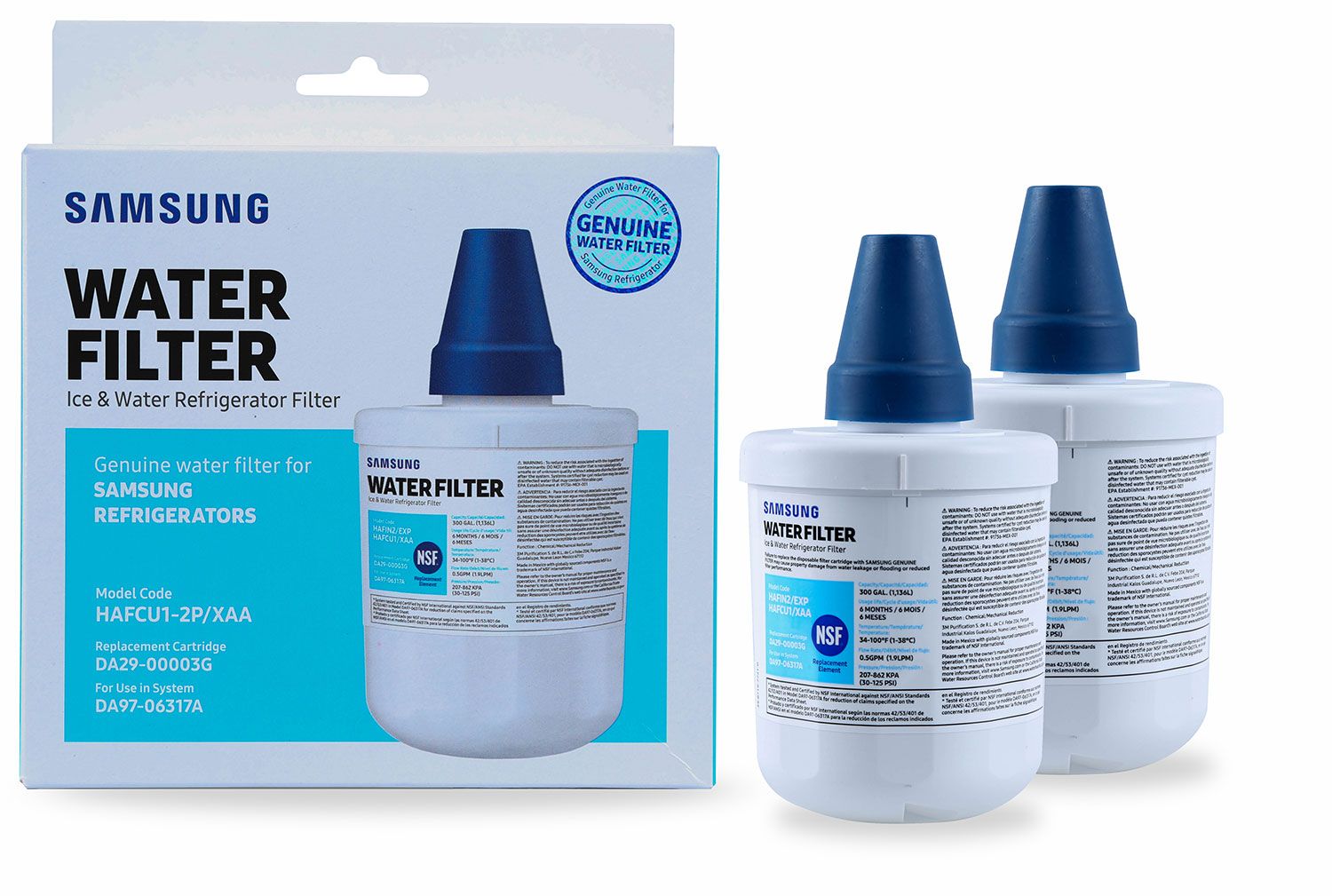  2-Pack Refrigerator Water Filter