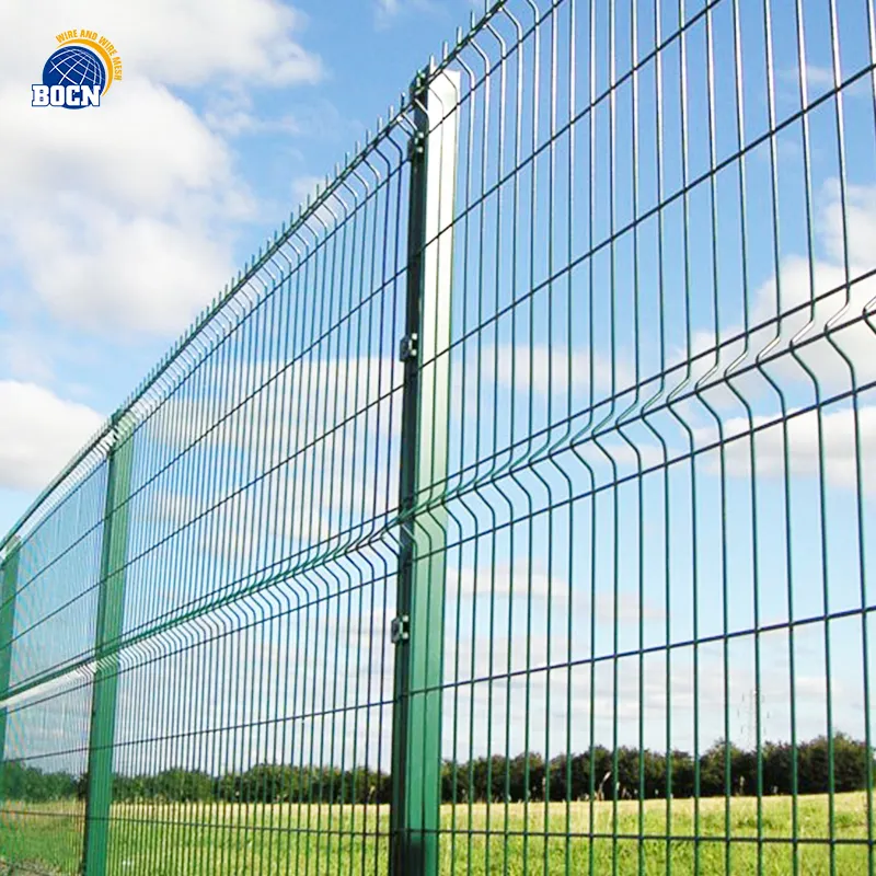 Manufacturer supply professional metal galvanized pvc coated welded curved 3d bend fence with square post