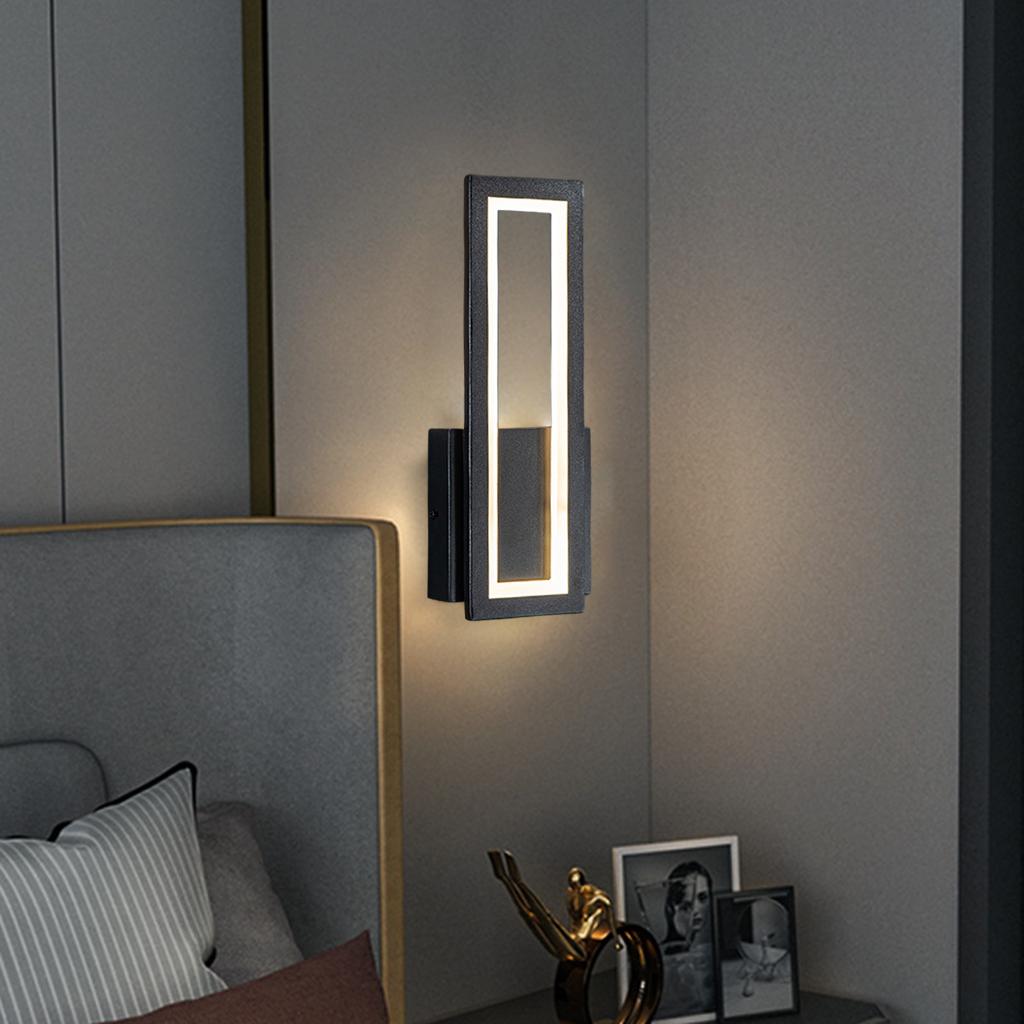 Modern LED Wall Sconce Light Fixture Outdoor Indoor Exterior Mount Wall Lamp for black