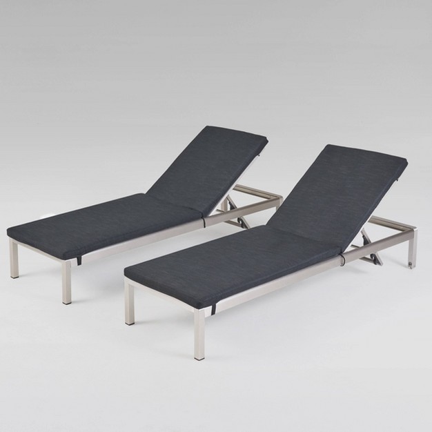 Cape Coral 2pk Aluminum Chaise Lounge Christopher Knight Home