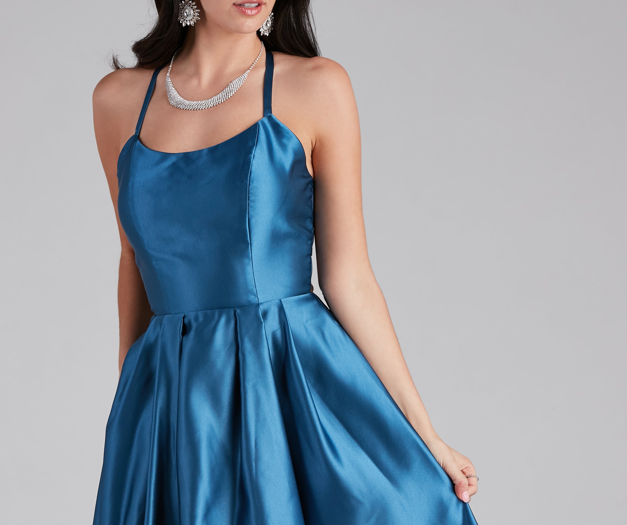 Christine Sleeveless Satin Ball Gown