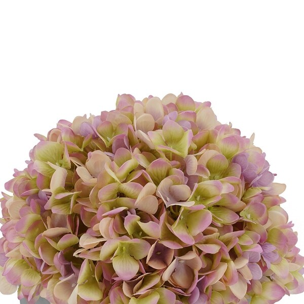 Faux Hydrangea in Matte Brown Tapered Zinc Cube