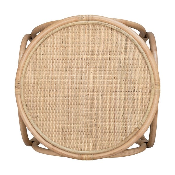 Handmade Rattan Side Table - 80% Rattan， 20% Plywood