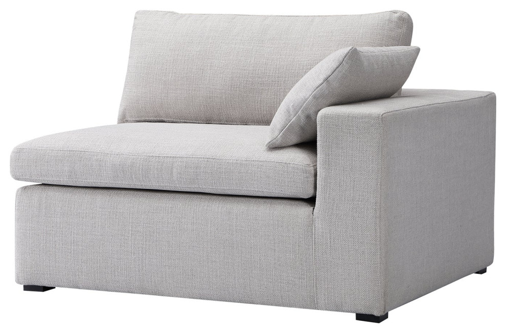 Ines Sofa  1 Seater Single Module With Left Arm Opal Fabric   Transitional   Armchairs And Accent Chairs   by G*FURN  Houzz