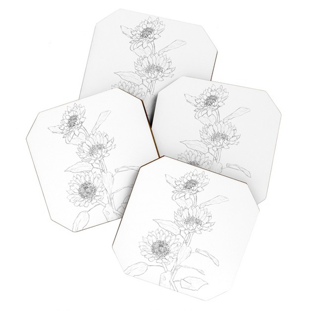 Nadja Sunflower Line Sami Coaster Set Deny Designs