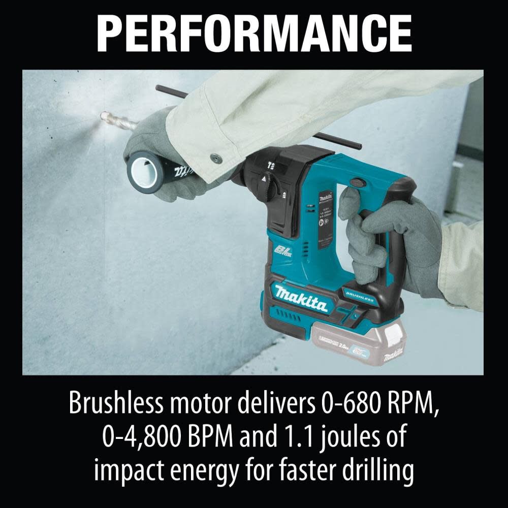 Makita 12V Max CXT Lithium-Ion Brushless Cordless 5/8 In. Rotary Hammer Tool Only RH01Z from Makita