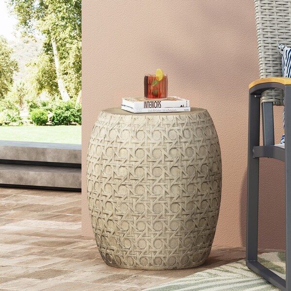 End Table Outdoor Lightweight Concrete Side Table by Christopher Knight Home