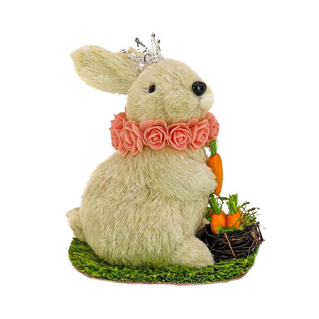 White Bunny With Carrots Table Decoration National Tree Company