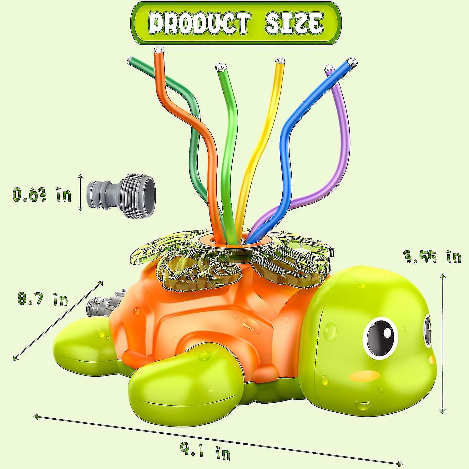 Kids Sprinkler For Yard Game With Wiggle Tubes Spinning Turtle Water For Kids - Splashing Fun Activity For Summer