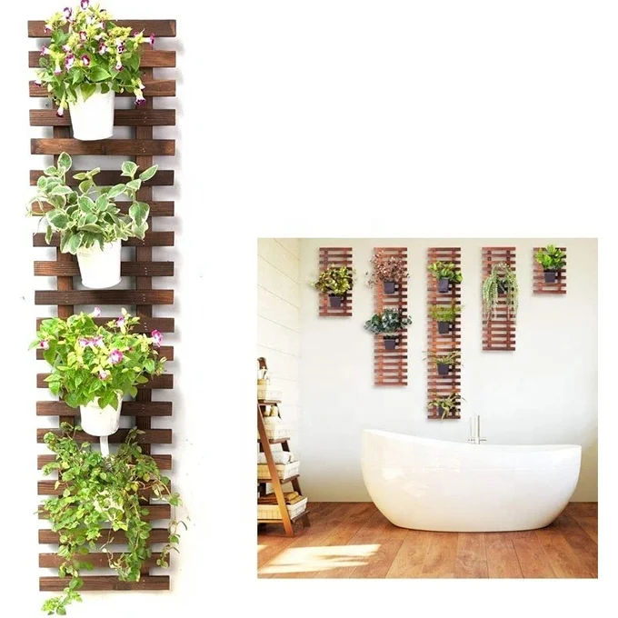 Wood Trellises Christmas Decorations Supplies  Wall Planter for Indoor Plants Air Plant Succulent Holder Large Wall Decor for Ou