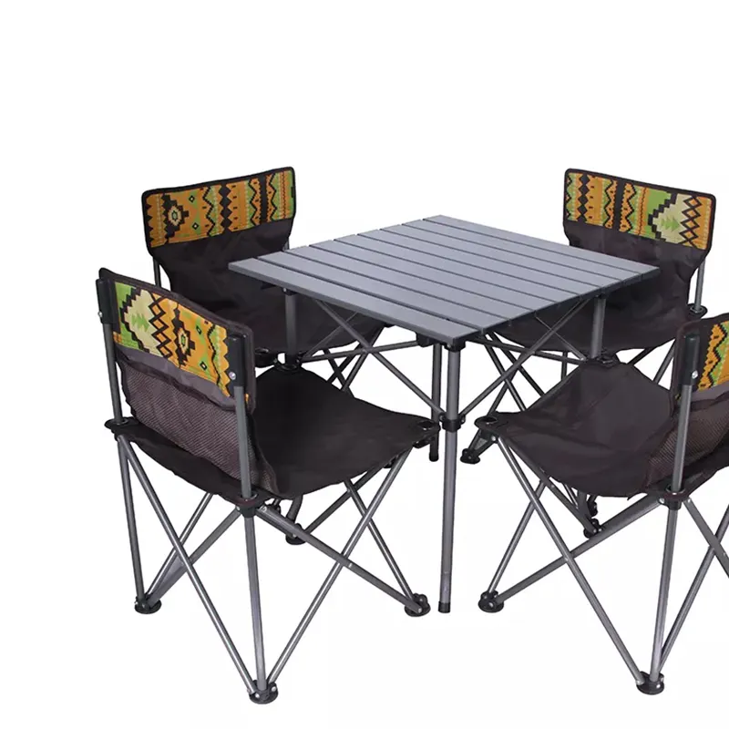 Outdoor Furniture Portable Bbq Picnic Aluminum Light Foldable Folding Camping Chair And Tables Set