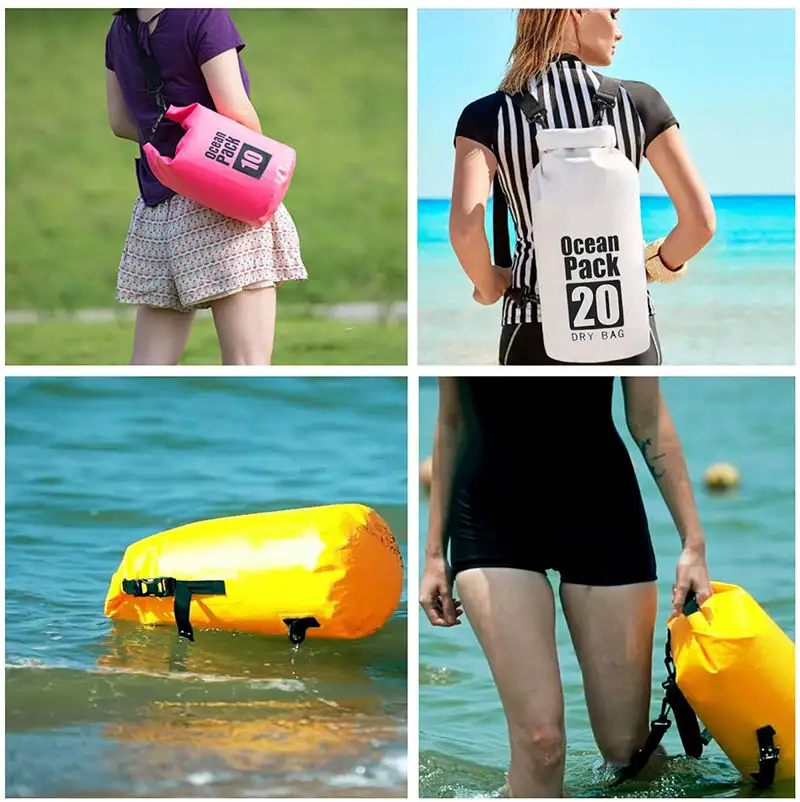 Durable Camping Hiking Boating Ocean Pack Sport Beach Gear 500d Pvc 2l 5l 10l 20l Waterproof Dry Bag