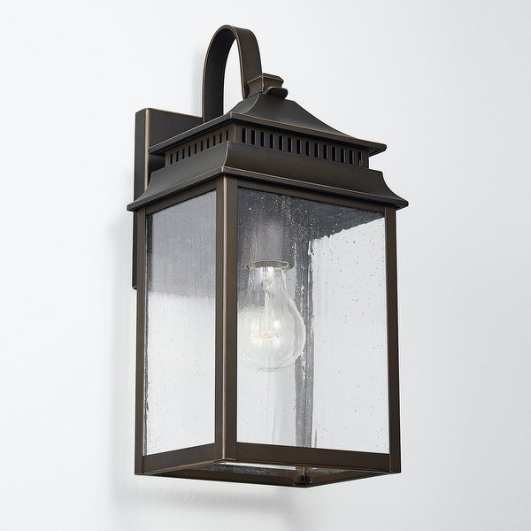 Sutter Creek Oiled Bronze Outdoor Wall Lantern w/ Antiqued Water Glass Shopping - The Best Deals on Outdoor Wall Lanterns | 40501421