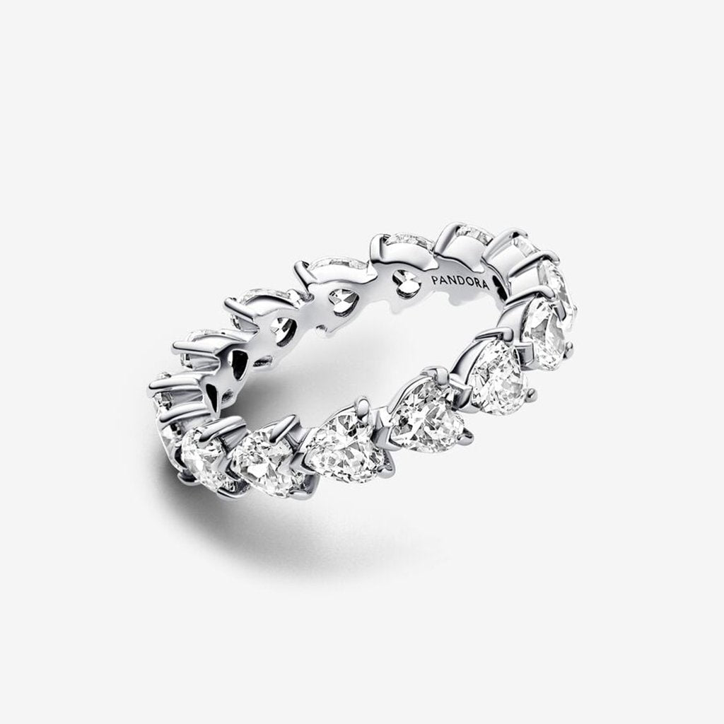 PANDORA  Row of Hearts Eternity Ring - Sterling Silver