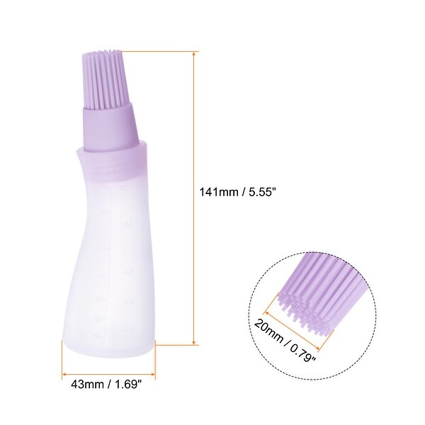 2pcs Silicone Oil Bottle Brush for Barbecue Cooking Baking， Purple