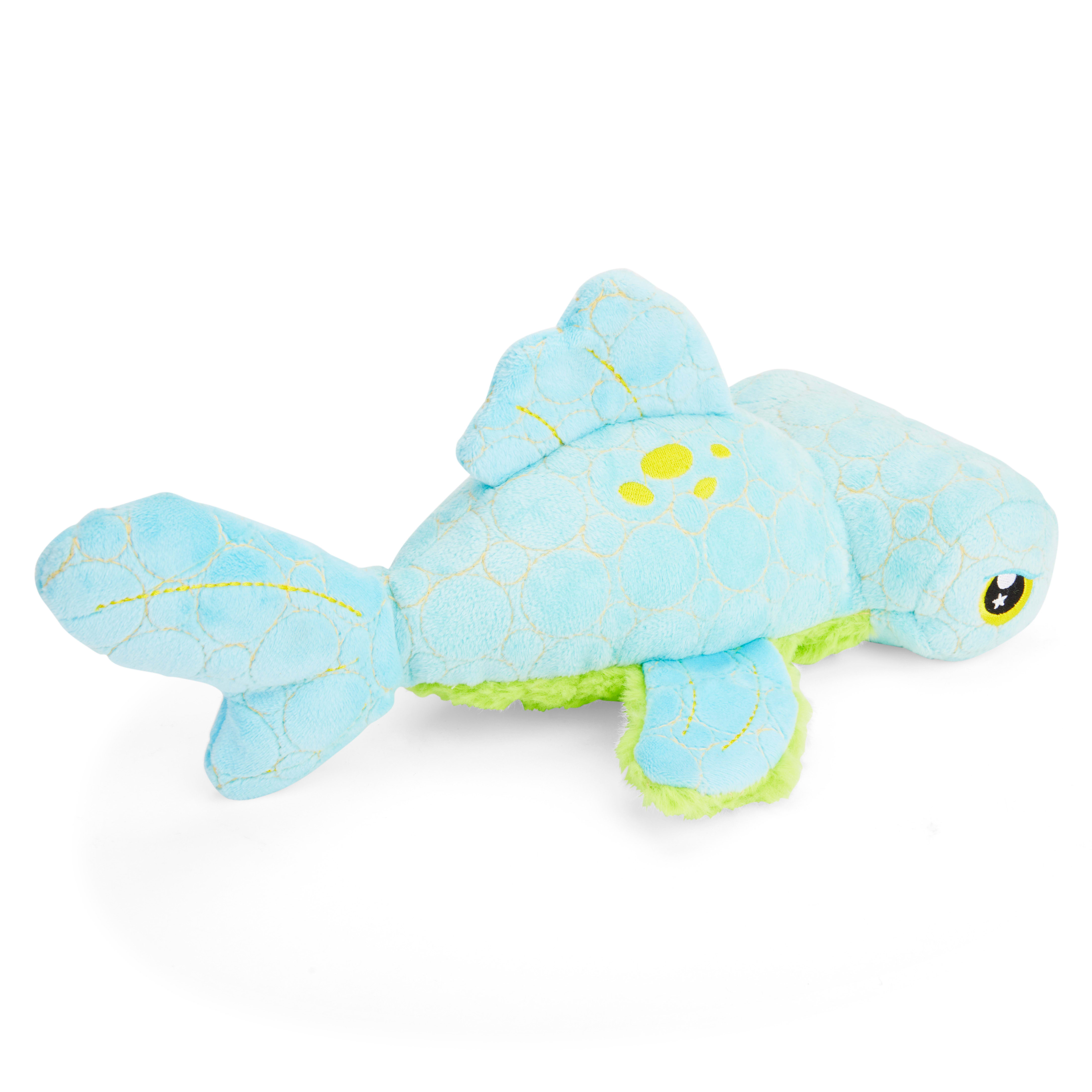 Leaps  Bounds Ruffest  Tuffest Blue Shark Tough Plush Dog Toy with Kevlar Stitching， Small