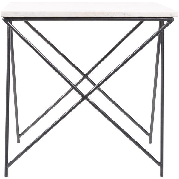 Felicitie Modern Marble and Metal Square End Table - 22