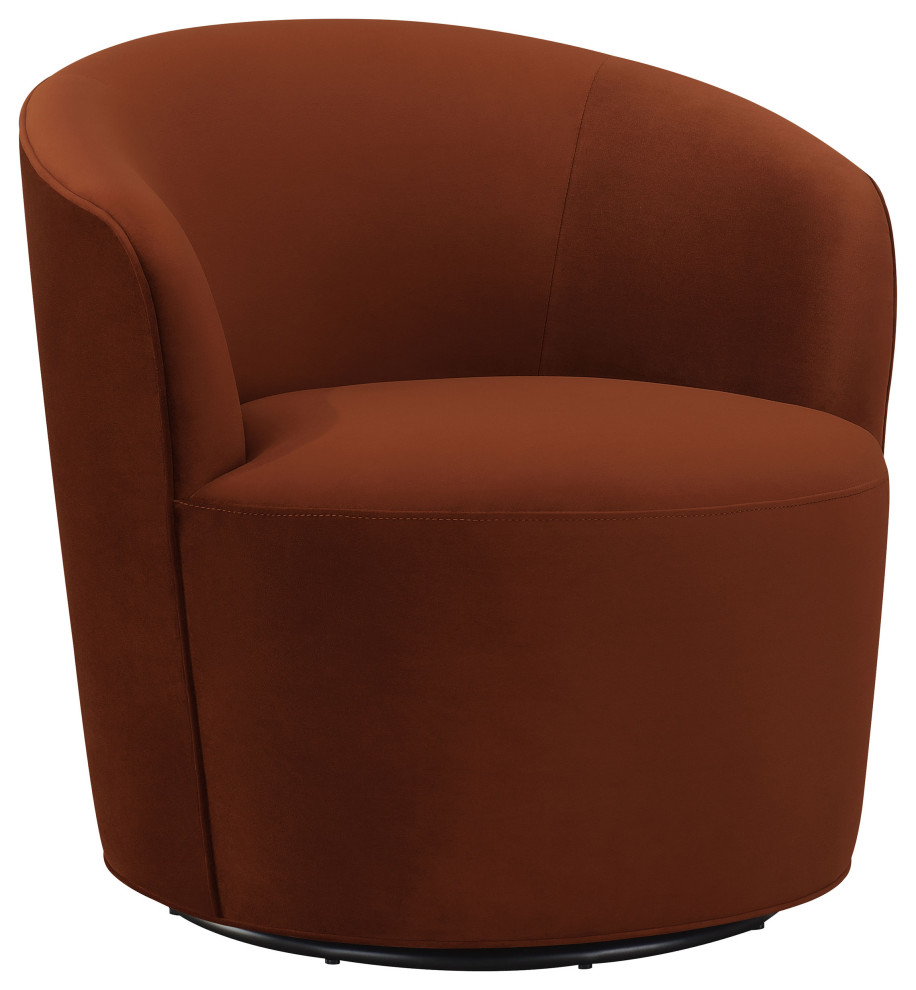 Joyce Sloped Arms Swivel Chair Burnt Orange   Modern   Armchairs And Accent Chairs   by Modon  Houzz