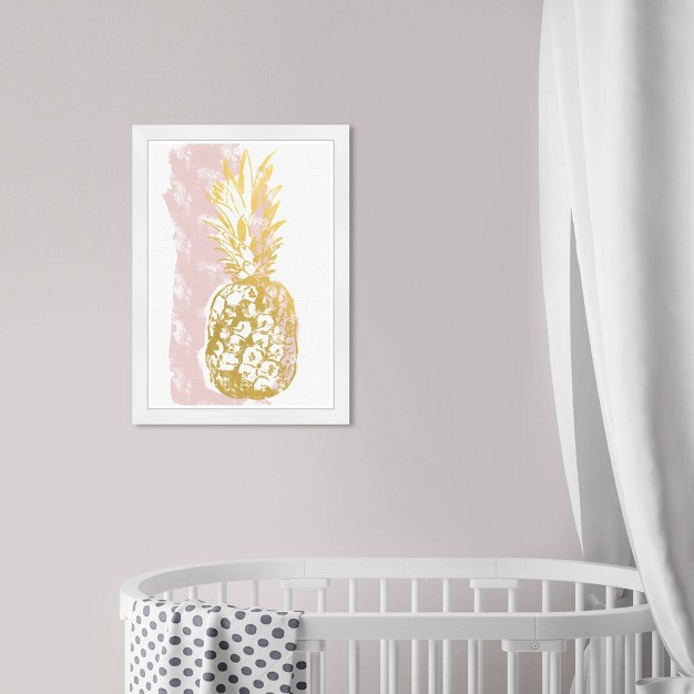 X 21 quot Gold And Blush Pineapple Food And Cuisine Framed Art Print Wynwood Studio