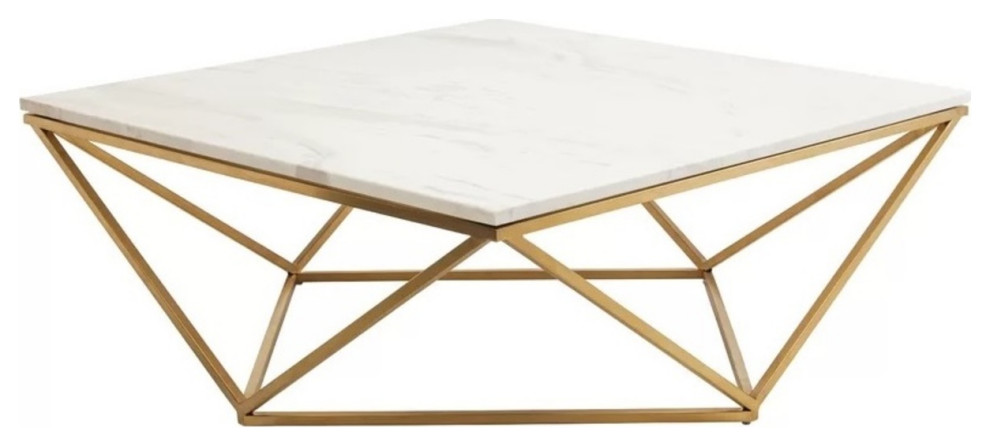 Justine Marble Coffee Table   Midcentury   Coffee Tables   by AFB Decor  Houzz