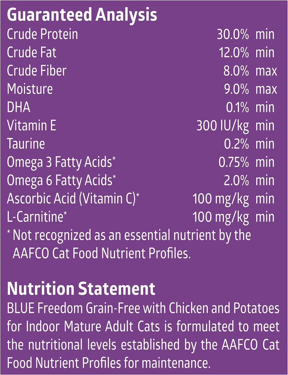 Blue Buffalo Freedom Indoor Mature Chicken Recipe Grain-Free Dry Cat Food