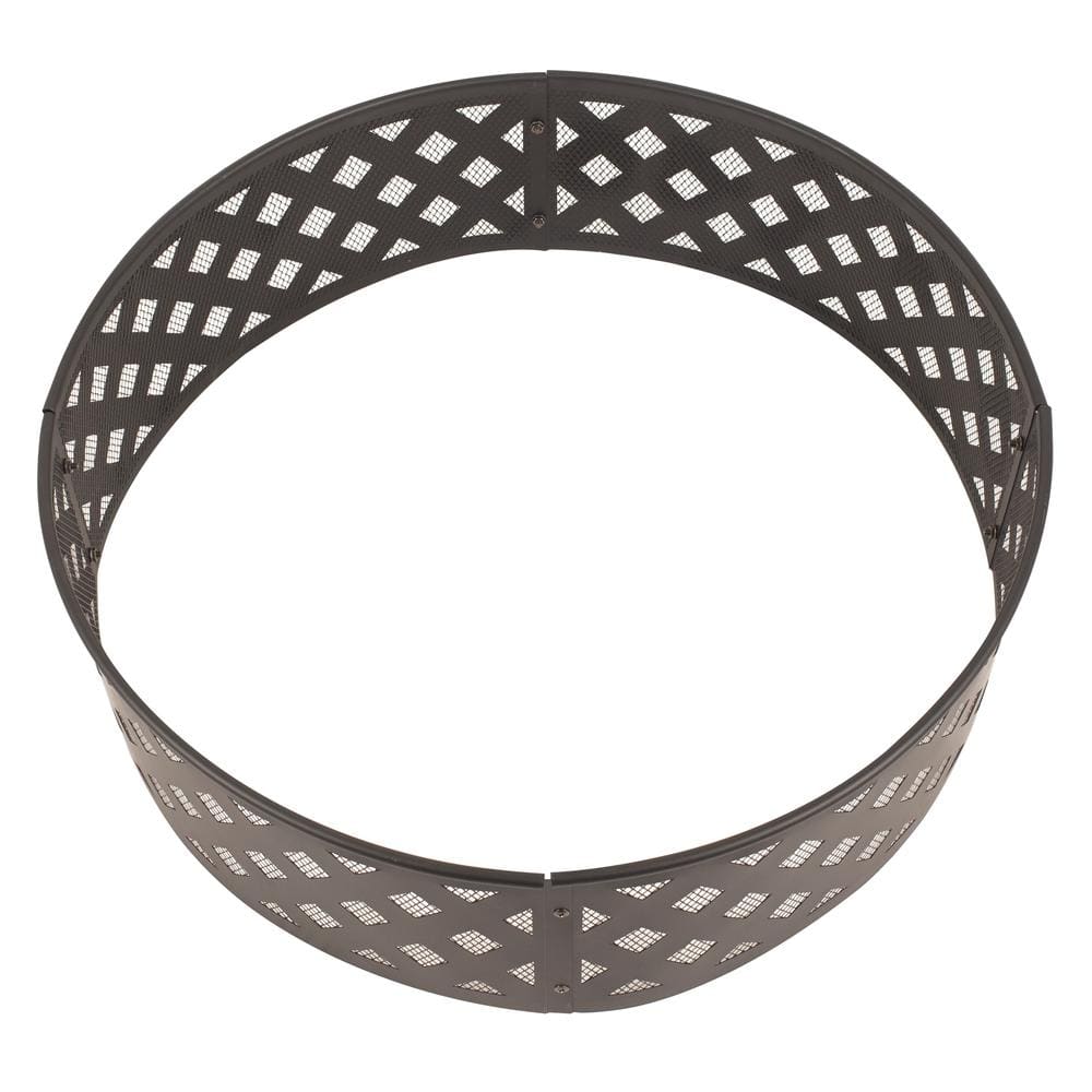 Hampton Bay 30 in. Steel Fire Ring with Lattice Pattern in Black OFW279FR